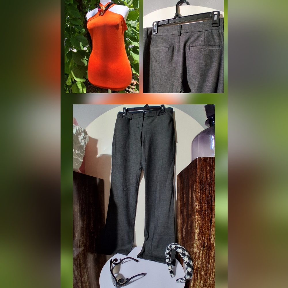 🔥Express Editor BARELY BOOT Low Rise Dress Pants EUC Size 8R & FREE TOP NWT M